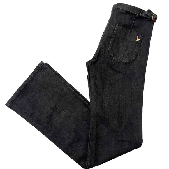 MiH Jeans Dark Wash Denim Straight Leg Flat Front 29 FrenchStyle QuietLuxury - Picture 1 of 14